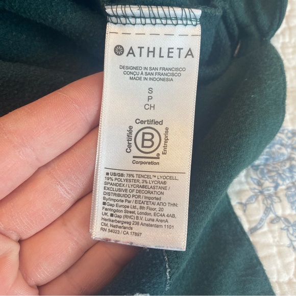 Athleta Coaster Lux Recover Green Sweatshirt Size Small - Picture 3 of 10